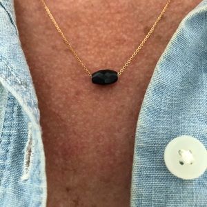 Azabache black stone necklace